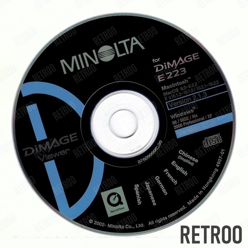 Minolta dimage e223 software - minolta,